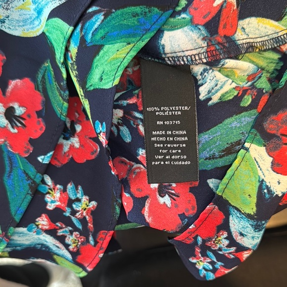 Zac & Rachel sleeveless multicolored Floral Print Women's Top. Size Large - Picture 5 of 6